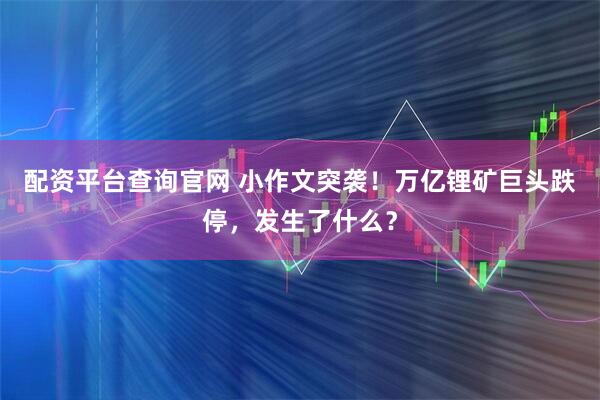 配资平台查询官网 小作文突袭!万亿锂矿巨头跌停,发生了什么?